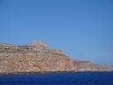 023. Uplift - After earthquake which occurred several thousand years ago, the mountains uplifted by 6-9 meters. The lower boundary (dark line) is the former water level. Gramvousa-Balos cruise. The North-Western tip of Crete