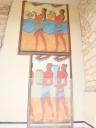 045. Procession - The frescoes are from the extension of the Corridor of Processions which takes its name from the murals on its walls that feature people walking along it. Initially, all frescoes at Knossos were only in red colors. Knossos (Κνωσσός)