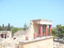 051. The West Bastion - You can see a magnificent portico with painted bar relief of bull-catching scene at Knossos (Κνωσσός)
