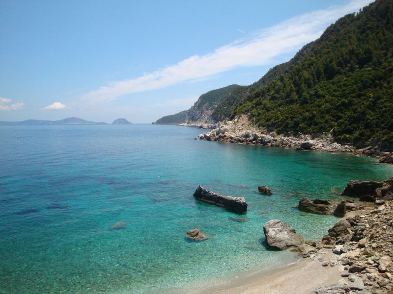 Amazing Aghios Ioannis beach with turquoise water