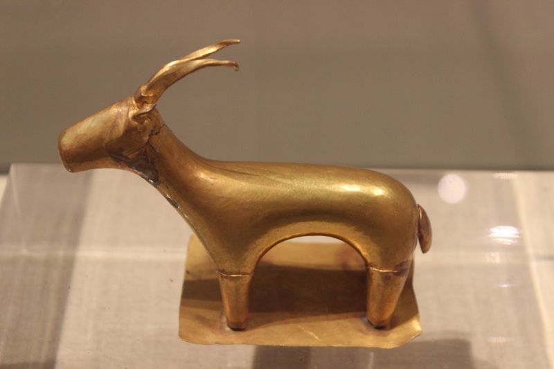 Gold ibex figurine. 17th c. BC. Museum of Firá, Santorini