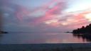 031. Charming and deserted Panormos beach - (Πάνορμος) in pink rays of Sunset