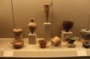 38. Vases from Knossos and East Crete - 17th c. BC. On the right &#x2013; Minoan stone vases, 17th c. BC, Akrotiri (Ακρωτήρι). Museum of Firá, Santorini