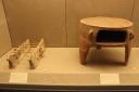 42. Clay portable oven and firedogs - 17th c. BC, Akrotiri (Ακρωτήρι). Museum of Firá, Santorini