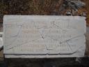 085. Marble plaque (plate) outside - Timios Stavros Church (Τίμιος Σταυρός). Skinaria village (Σκινάρια, Ρέθυμνο), South Crete.